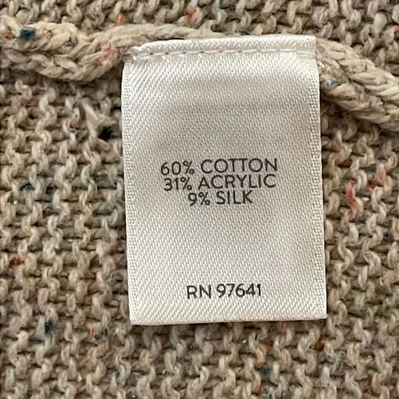 J. Jill Tan Knit Open Cardigan Sweater Womens Size Small Cotton Silk Long Sleeve - Picture 5 of 11